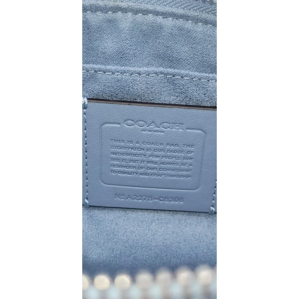 COACH Lonnie Crossbody Baguette Bag Signature Jacquard Marble/Blue Style 8306